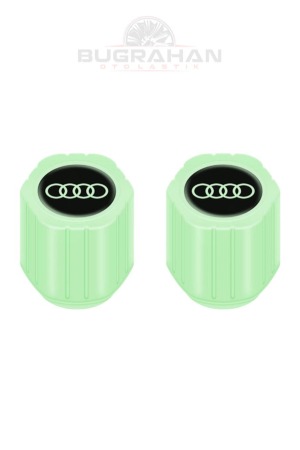 AUDİ Logolu Yeşil Fosforlu Sibop Kapağı Gece Parlayan Sibob Kapağı 2 Adet 