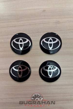 Toyota Alüminyum Jant Göbeği Arma Yapıştırma Sticker 4 Adet 55-56 Mm