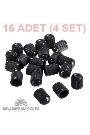 16 Adet Universal Siyah Plastik Orijinal Sibop Kapağı Seti 4x4 Kapak Set