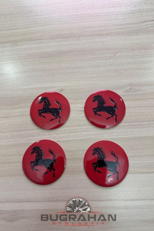 Kırmızı At Fiat Tofaş Logolu Jant Göbeği Arması 56 Mm 4 Adet