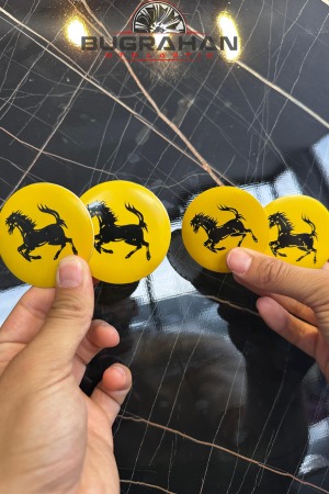 Sarı At Tofaş Fiat Logolu Jant Göbeği Arması 56 Mm 4 Adet