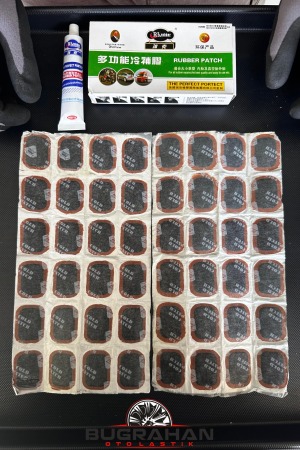 İthal 48 li Bisiklet Motosiklet Lastik Tamir İlaçlı Yama Seti Soğuk Yama (A Kalite)