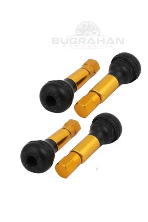 4 Adet Sarı Zırh Kaplamalı Tr414 Oto Lastik Sibop Takımı 