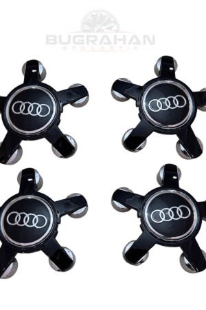 AUDİ Siyah Ahtapot 5 Kol Jant Göbeği Kapağı 4 Adet (A3-A4-A4L-A6-A6L-A7-A8-Q5-TT Uyumlu) A Kalite 