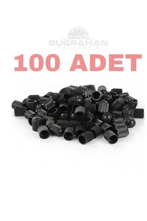 100 Adet Üniversal Siyah Plastik Orijinal Standart Lastik Sibop Kapağı Seti
