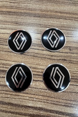 RENAULT Yeni Tasarım Logolu Alüminyum Metal A Kalite Jant Göbeği Arması Sticker 56-57 Mm 4 Adet