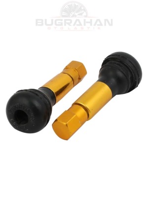2 Adet Sarı Zırh Kaplamalı Tr414 Oto Lastik Sibop Takımı 
