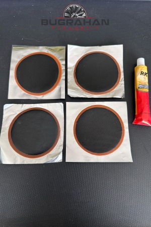 4 Adet Büyük İç Lastik ve Dubleks İçin Uyumlu A Kalite Yama 75 Mm + 1 Adet Yama İlacı 