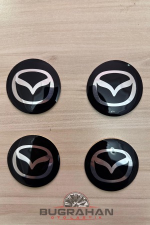 Mazda Alüminyum Jant Göbeği Arma Yapıştırma Sticker 56 Mm 4 Adet