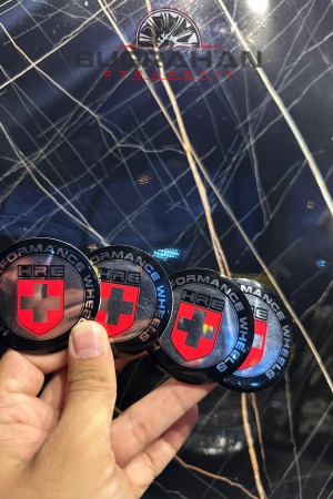 HRE Wheel Logolu Siyah Jant Göbeği Arması Sticker 56 Mm 4 Adet
