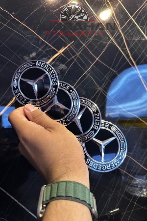 MERCEDES Tasarım Kabartma Logolu Alüminyum Metal A Kalite Jant Göbeği Arması Sticker 75 Mm 4 Adet